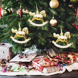 Rocking Horse Christmas Ornament | Small Rocking Horse Ornament | with Lanyard Christmas Tree Pendant Ornament for Home Decor