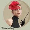 DRESHOW Fascinator Hats for Women Pillbox Hat with Veil Headband