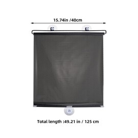 Hemoton Blackout Roller Blinds with Suction Cups 49.21X15.74In Nail-Free Window Shade for Privacy Light Control Sun Blocking in Kitchen Bedroom Living Room