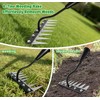 ATLRGISL Iron Weeding Rake with Wooden Long Handle 2.0, 8
