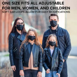 Jumbl black masks disposable 100 pack Protective 3-Ply Breathable Comfortable Nose/Mouth Coverings Elastic Ear Loop 3-Layer Safety Shield for Adults