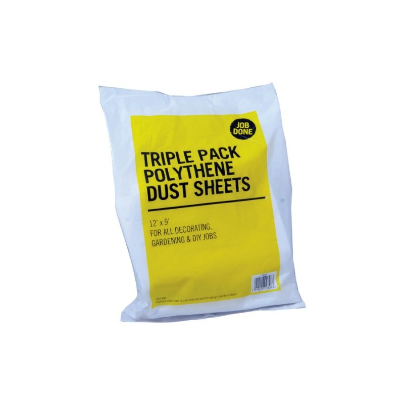 Triple Pack Polythene Dust Sheets 12' x 9' - for