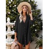 Paintcolors Women's Long Sleeve Button Down Tunic Dresses Beach Cover-ups