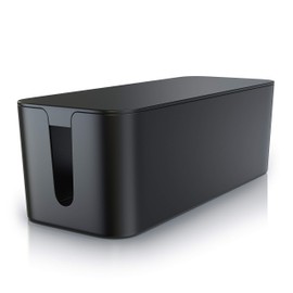 CSL - Cable Box Large 31 cm - XXL Cable Management Box for Power Strip - Box for Hiding Cable - Cable Organiser - Protection and Safety - Non-Slip Base - Black