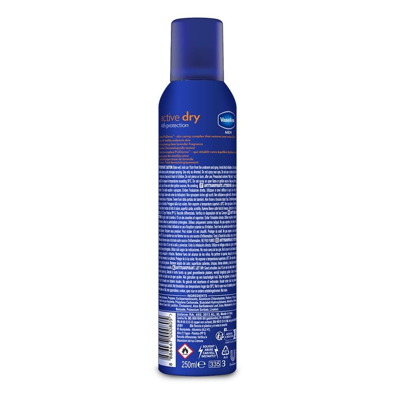 Vaseline Men Active Dry 48h 250ml (Pack of 3)