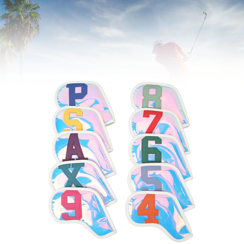 10 Pcs Golf Club Headcover PU Golf Club Protector Golf