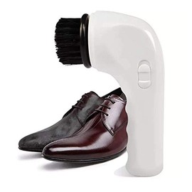 Electric Shoe Shine Kit, Sansent Electric Shoe Polisher Brush Shoe Shiner Dust Cleaner Portable Leather Care Kit for Shoes (White, M)