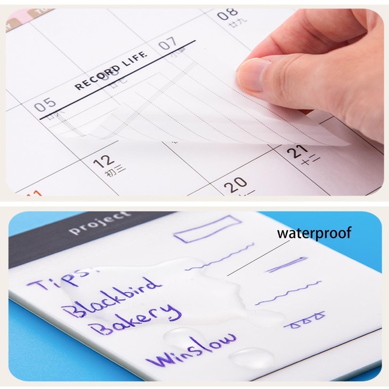 200 Sheets Transparent Sticky Notes 3.7x2.7 Inches, Lined, Gird, Record