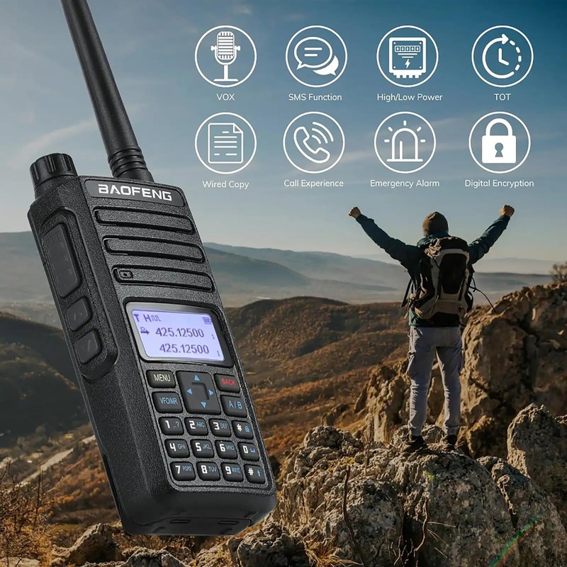 BAOFENG DR-1801 DMR Radio AES256 Digital/Analog Two Way Radio Long