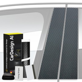 Decorative trim suitable for VW Tiguan 2 II Allspace 2017-2024 (5-door, SUV): Paint protection film for B-C pillar bezel cover left/right front door/back door (carbon design)