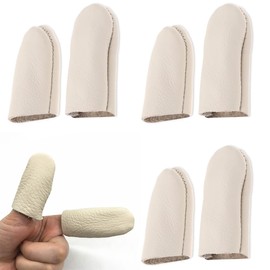 COYUN 3 Pairs Cowhide Leather Finger Guard, Cowhide Finger Guard, Thumb and Index Finger Protection, Puncture Proof Finger Guard, Thumb Finger Guard, Handmade DIY Hand Protection Tool