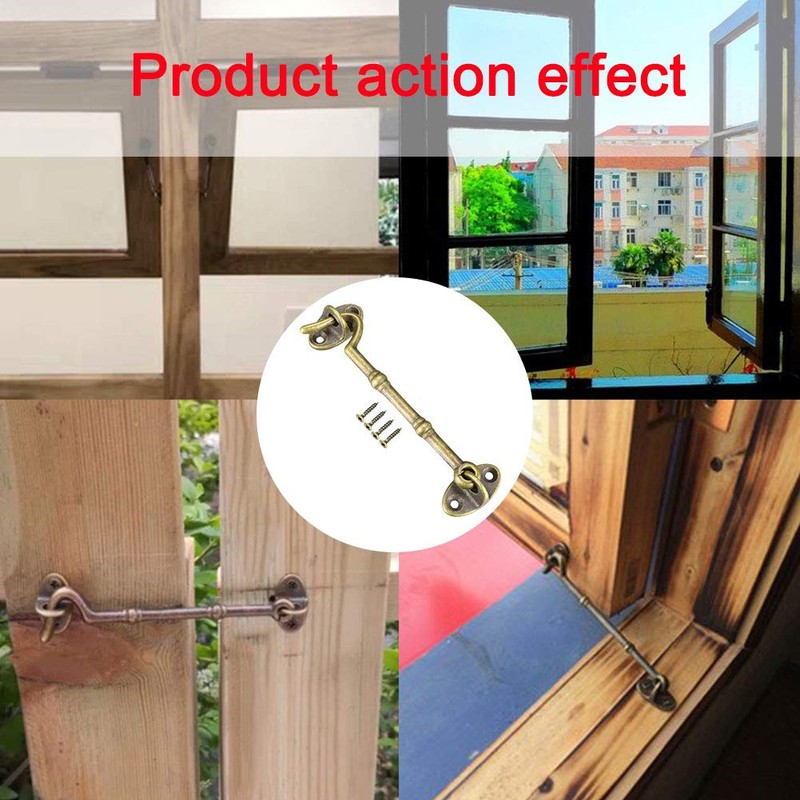 1pcs Cabin Hook 4 Inch Solid Brass Hook and Eye