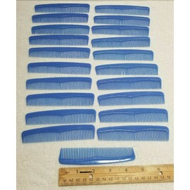 American Made 100 Blue Plastic Men's Boy's 4-1/2" Hair Combs Unbreakable Made in the USA.