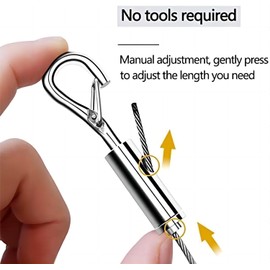 3pcs 2 m x 1.5 mm Adjustable Picture Hanging Wire kit - Heavy Duty Stainless Steel Wire for Hanging Mirrors, Frames, Lights, etc. - can Hold up to 20 kg