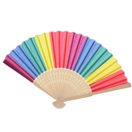 Colorful Folding Folding Fans Portable Rainbow Fan Beautiful Folding Fans