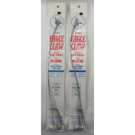 Eagle Claw 2 packs Vintage Eagle Claw Nylawire Snelled Hooks 420NW Size 2/0