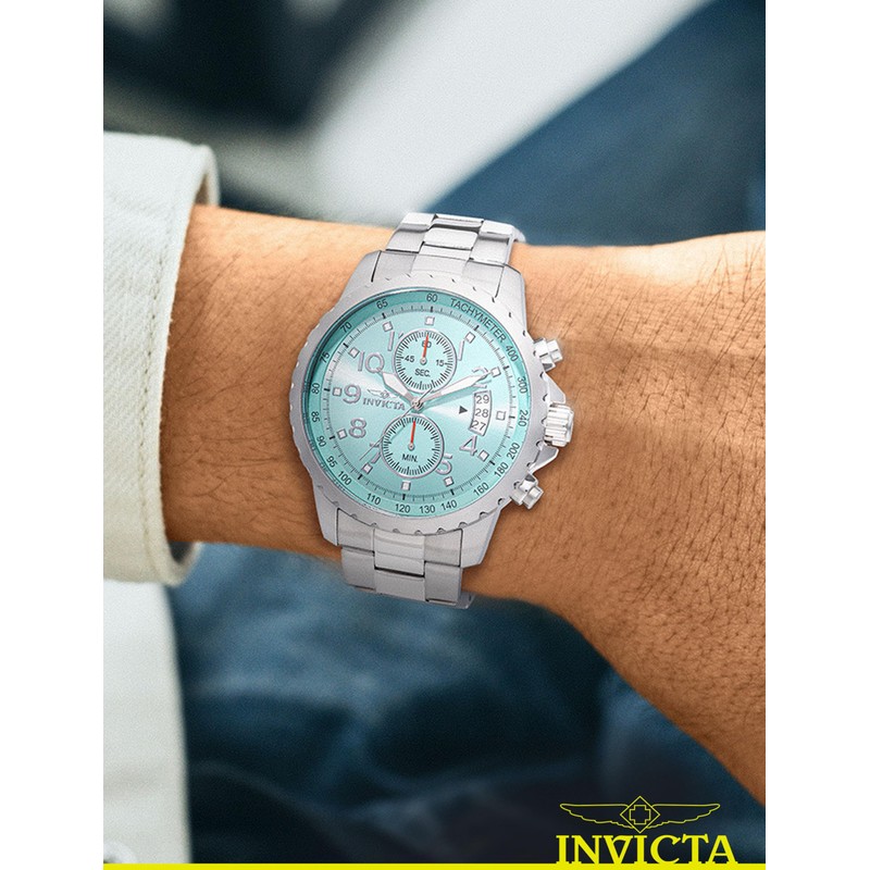 Invicta Specialty Men 45mm Stainless Steel Steel Aqua Blue dial