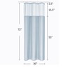MitoVilla Blue Small Stall Shower Curtain 36 x 72, Narrow