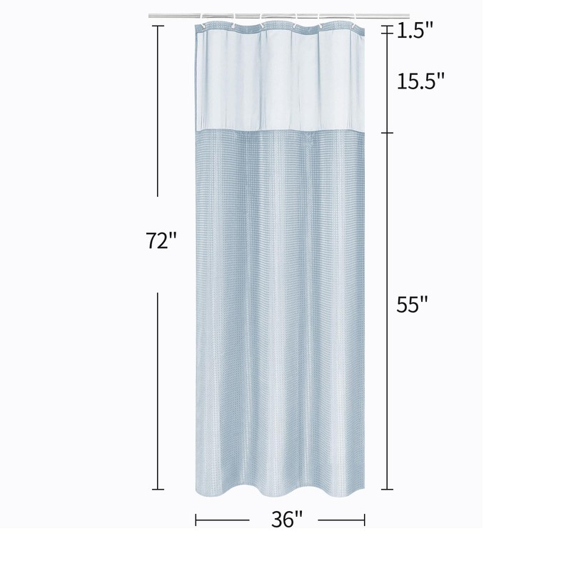 MitoVilla Blue Small Stall Shower Curtain 36 x 72, Narrow