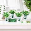 St Patricks Day Decorations-4pcs St.Patrick's Day Mini Jars with Artificial