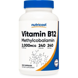 Nutricost Vitamin B12 (Methylcobalamin) 2000mcg, 240 Capsules - Vegetarian Caps, Non-GMO, Gluten Free B12 Supplement