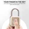 Fingerprint Padlock IPX2 Waterproof Smart Keyless Biometric Thumbprint Lock for