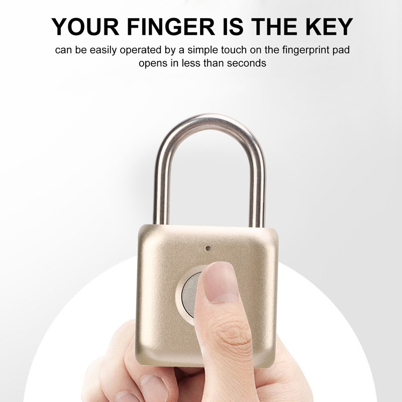 Fingerprint Padlock IPX2 Waterproof Smart Keyless Biometric Thumbprint Lock for