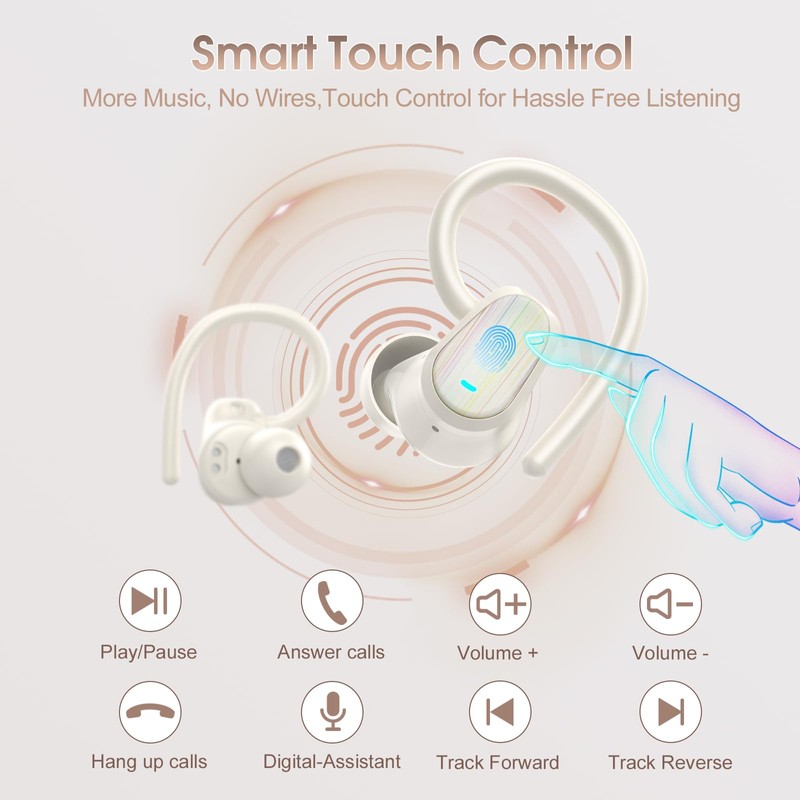 OYIB Wireless Earbuds, 50H Bluetooth 5.4 Headphones Sport, Bluetooth Earbuds