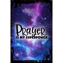 Galaxy Inspirational Wall Sign Prayer is my superpower faith hope religious funny Metal Wall Sign Decor Funny Gift