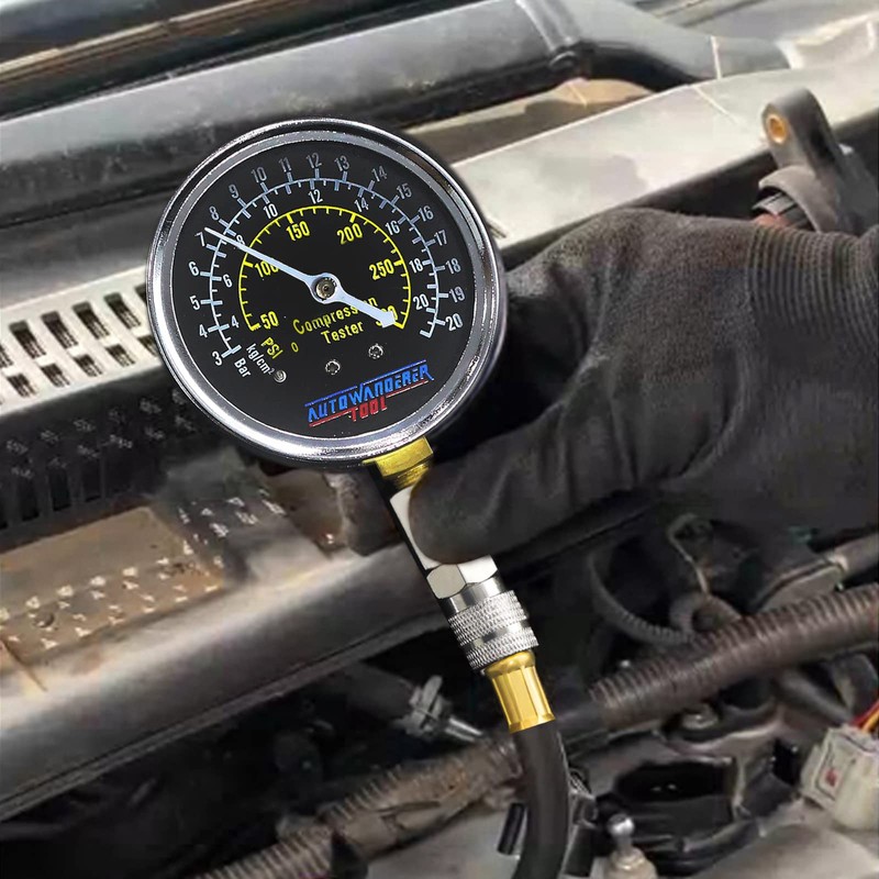 AutoWanderer Tool Engine Compression Tester Automotive, 8Pcs Small Engine Compression