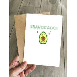 Funny Congratulations Card “Bravocado!” A5 Well Done Card for Exams, New Job, Driving Test or Any Achievement