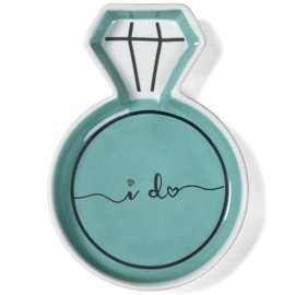 VELENTI Diamond Ring Trinket Dish – Elegant Ceramic Jewelry Holder – Perfect Engagement Ring Holder, Wedding Ring Holder, Trinket Tray for Women, Small Jewelry Dish for Gifts and Decor