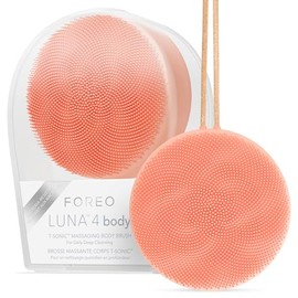 FOREO Luna 4 - cepillo para polvo corporal exfoliante para el cuerpo, herramienta de cuidado de la piel de drenaje linfático de alta calidad, impermeable IP68, tratamiento de piernas de fresa (perfecto para cada parte)