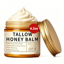 Bálsamo de miel de sebo con ácido hialurónico y niacinamida, no graso, de absorción rápida hidratante facial batida para una piel suave, tersa e hidratada, 4.23 onzas
