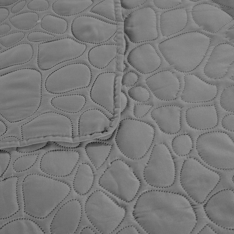 FEBE Tagesdecke Bettüberwurf Grau 220x240 cm Überwurfdecke Sofadecke Sofaüberwurf Flauschig