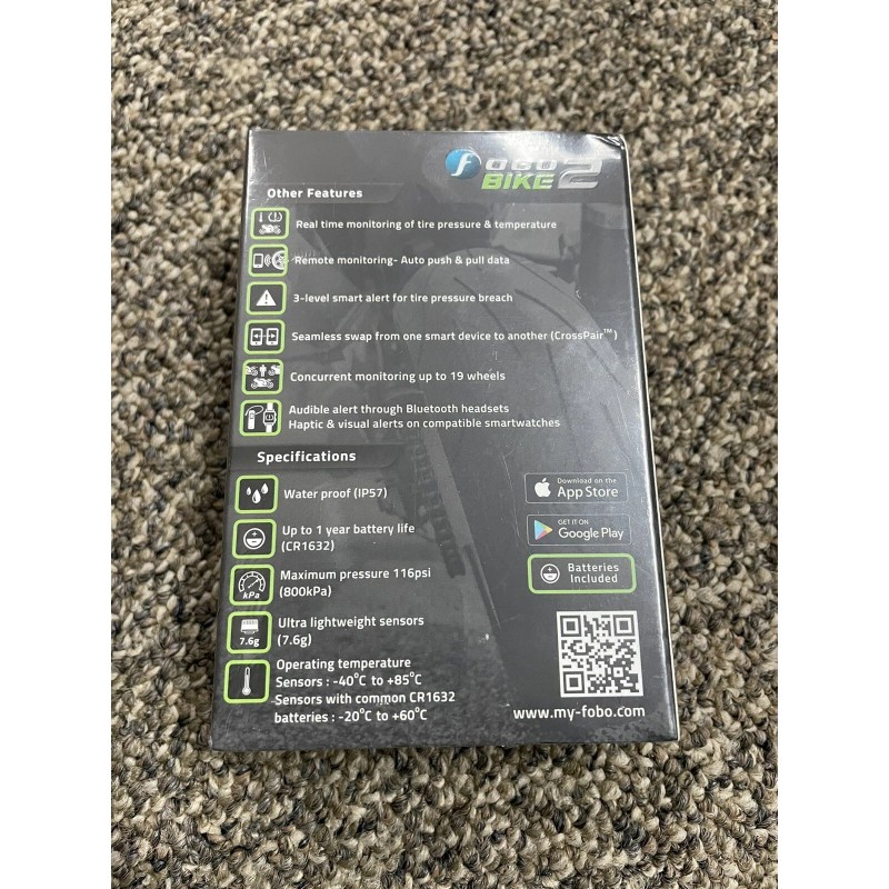 FOBO Bike 2 Tire Pressure Monitoring System for Motorcycle iOS/Android