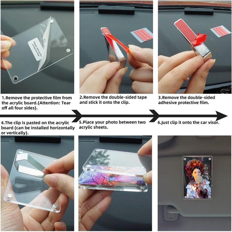 XMALL 2Pcs Car Picture Holder, Suitable for car Visor,Universal for