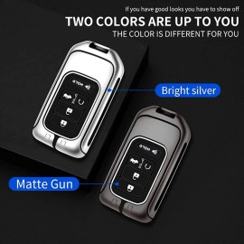 Gerzen Honda Key Fob Cover Case With Keychain, Metal For Accord, Civic, CRV, Pilot,...