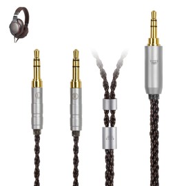 okcsc Replacement Upgrade Cable for Denon AH-D600 AH-D7200 AH-D7100 AH-D9200 AH-D5200 Headsets,8 Core OFC Audio Cable Dual 3.5mm Headphone Output Cable for Stock 4 Feet Length 3.5mm Plug