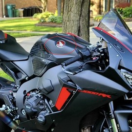 ShuaWdk Honda Sticker Logo Motorcycle Gas Tank Sticker Emblem Badge Decoration Cbr500rCbr 250r Cb650rCb1000r Racing Wing Decal (Black)