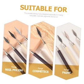 Hohopeti Foundation Spatula 6pcs Makeup Mixing Tool Stainless Steel Glue Mixing Rod