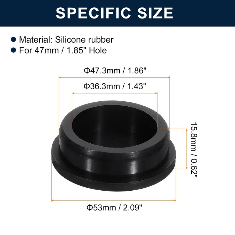 sourcing map 2 Pcs Black Plug Holes, Waterproof Rubber Button