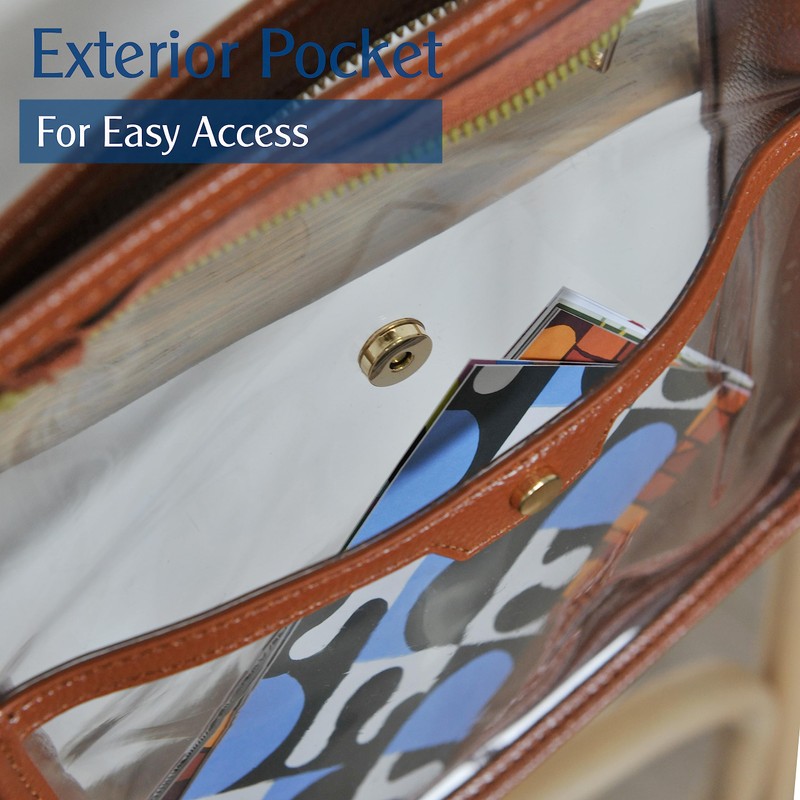 Women's Clear PVC Cross Body Bag Zipper Pocket Shoulder Bag