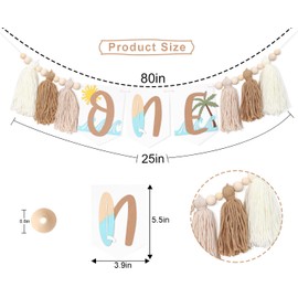 The Big One Surf 1st Birthday High Chair Banner - Wave Big One Tassel Highchair Banner,Big One High Chair Garland,The Big One Highchair Garland Boho Garland Retro Garland Highchair Banner