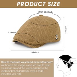 Qlauca Newsboy Hat for Men Cotton 6 Panel Newsboy Hat