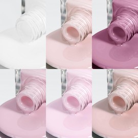 SUPWEE Nude Nail Polish Set,6 Colors Quick Dry Regular Natural Nail Polish White Light Pink Winter Neutral Color Fingernail Polish Nail Lacquer High Glossy Nail Manicure DIY Salon Gift for Women Girl