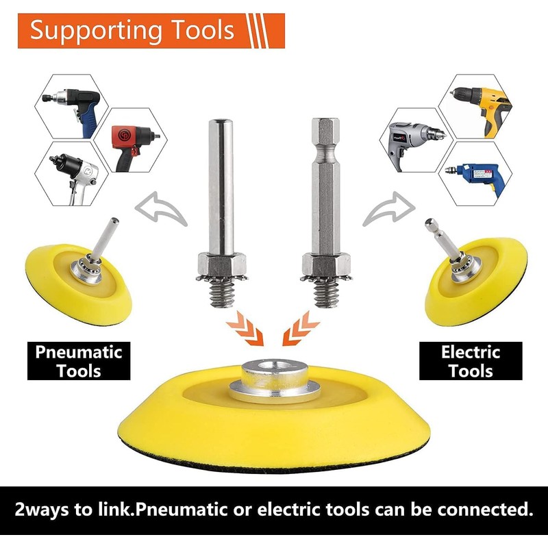 Tshya 3 Inch Drill Polishing Kit Buffer Grinding Attachment Car