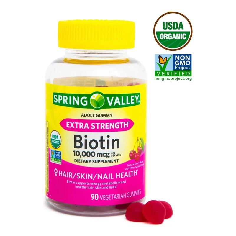 Biotina 10000 Mcg Extra Fuerza Super Premium 90 Gomitas Sabor