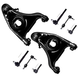8-PC SET Suspension Kit fit 1998-2002 for Ford Crown Victoria for Lincoln Town Car for Mercury Grand Marquis Front Lower Control Arm and Ball Joint Outer Inner Tie Rod End Sway Bar Link