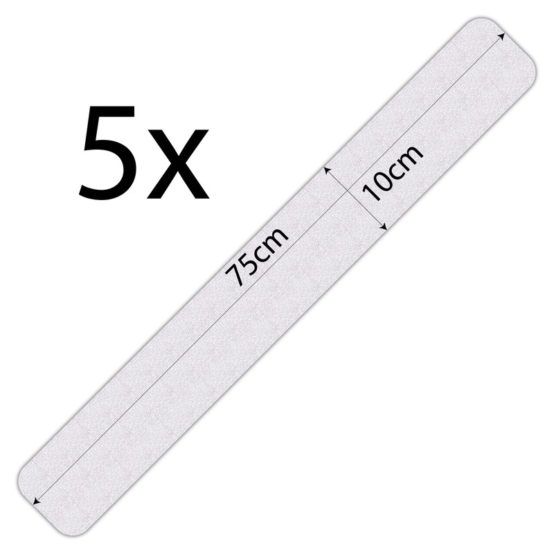 SeKi Strisce antiscivolo 5 pezzi 75 x 10 cm trasparente